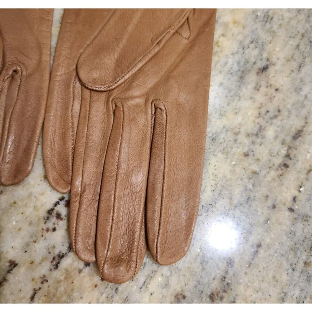 New! Vintage Size S Tan Soft Leather Formal 8.5